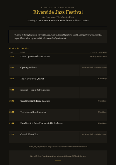 Event program (dark)