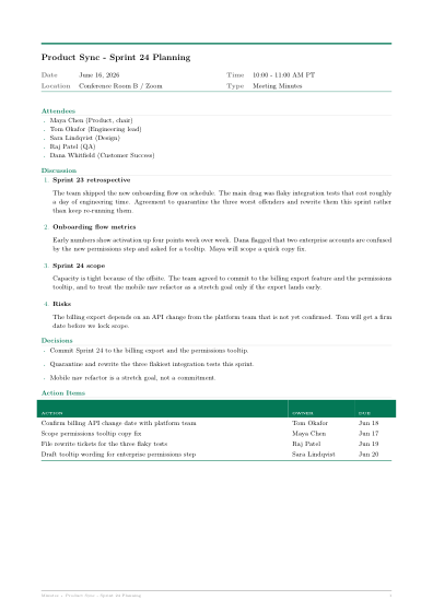 Meeting minutes (compact)