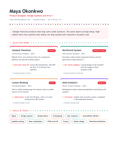 Portfolio one-pager (festive)
