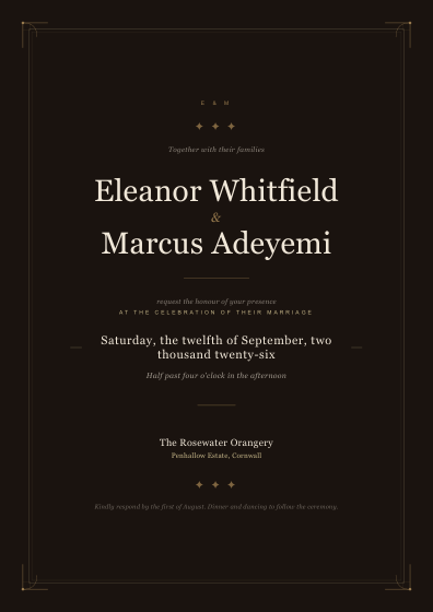 Wedding invitation (dark)